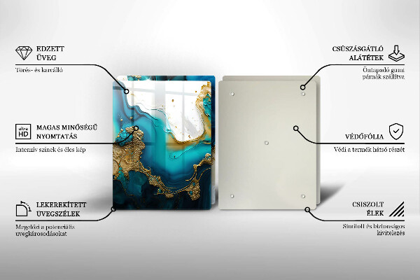 Tampa de parede do fogão a gás Abstração turquesa