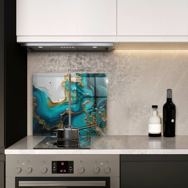 Tampa de parede do fogão a gás Abstração turquesa