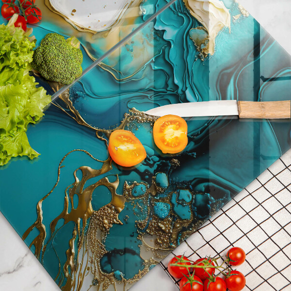 Tampa de parede do fogão a gás Abstração turquesa