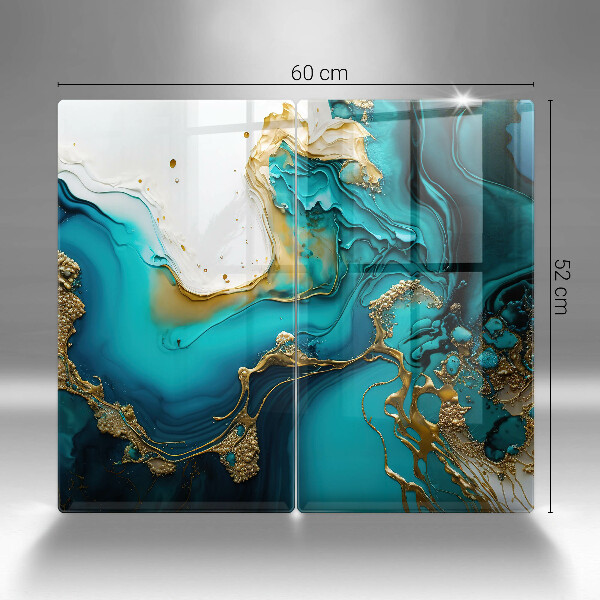 Tampa de parede do fogão a gás Abstração turquesa