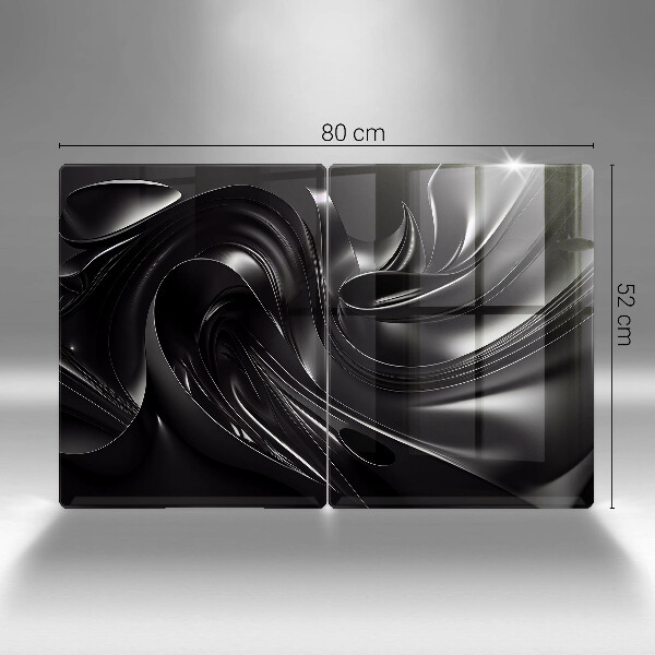 Tampa de parede do fogão a gás Abstração massa preta