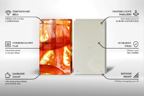 Painel de segurança para cozinhas Fatia de tomate vermelho
