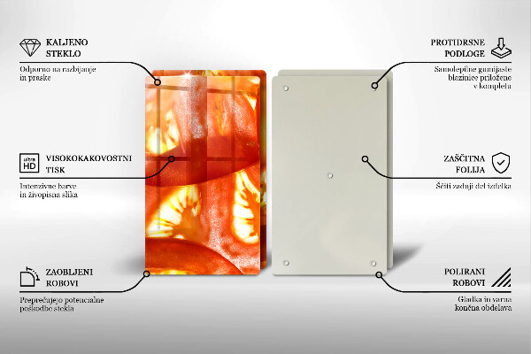 Painel de segurança para cozinhas Fatia de tomate vermelho