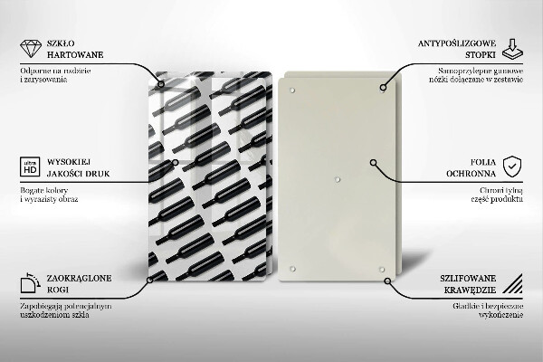 Painel de segurança para cozinhas Garrafas de vinho pretas