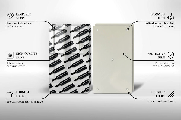 Painel de segurança para cozinhas Garrafas de vinho pretas