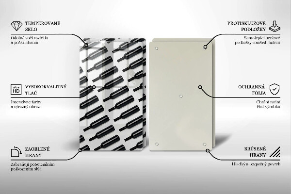 Painel de segurança para cozinhas Garrafas de vinho pretas