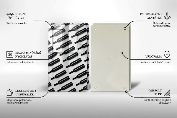 Painel de segurança para cozinhas Garrafas de vinho pretas