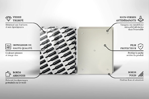 Painel de segurança para cozinhas Garrafas de vinho pretas