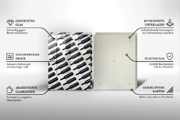 Painel de segurança para cozinhas Garrafas de vinho pretas