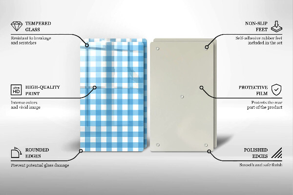 Revestir a parede da cozinha Xadrez azul e branco