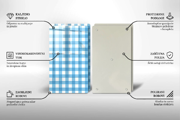 Revestir a parede da cozinha Xadrez azul e branco