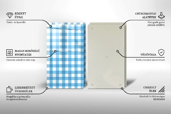 Revestir a parede da cozinha Xadrez azul e branco