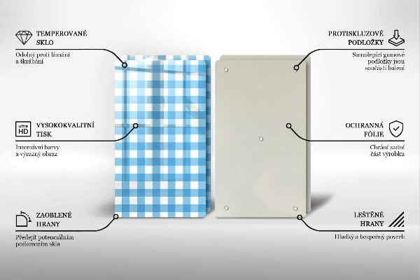 Revestir a parede da cozinha Xadrez azul e branco