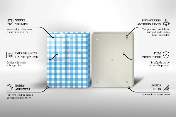 Revestir a parede da cozinha Xadrez azul e branco