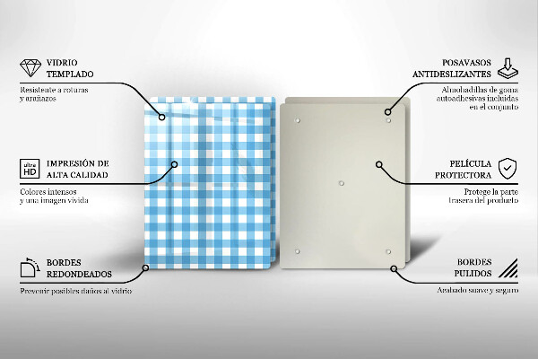Revestir a parede da cozinha Xadrez azul e branco
