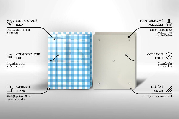 Revestir a parede da cozinha Xadrez azul e branco