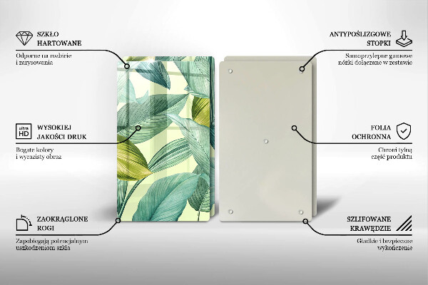 Tampa de parede do fogão a gás Folhas tropicais verdes