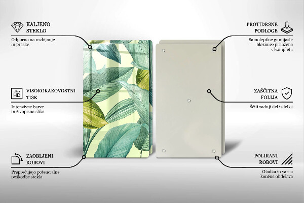 Tampa de parede do fogão a gás Folhas tropicais verdes