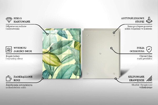 Tampa de parede do fogão a gás Folhas tropicais verdes