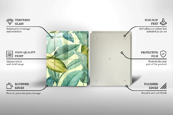 Tampa de parede do fogão a gás Folhas tropicais verdes