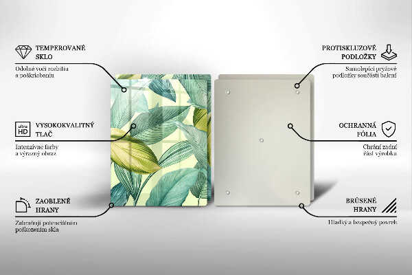 Tampa de parede do fogão a gás Folhas tropicais verdes