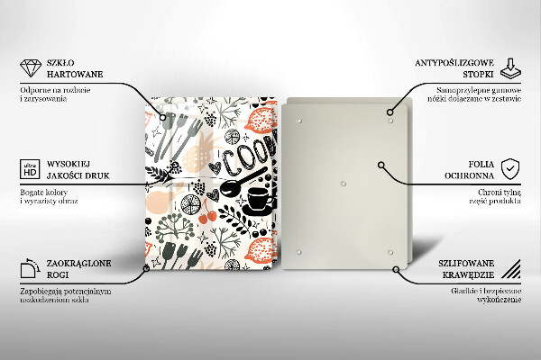 Tampa de parede do fogão a gás Motivo de cozinha desenhado