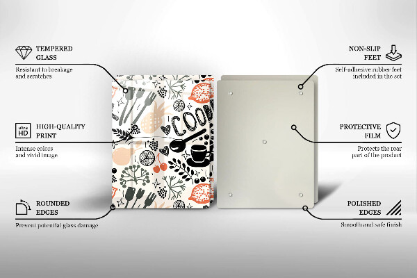 Tampa de parede do fogão a gás Motivo de cozinha desenhado