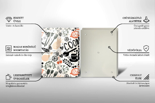 Tampa de parede do fogão a gás Motivo de cozinha desenhado