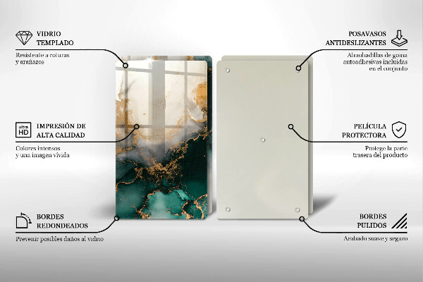 Tampa de parede do fogão a gás Mármore multicolorido