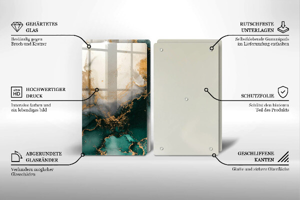 Tampa de parede do fogão a gás Mármore multicolorido