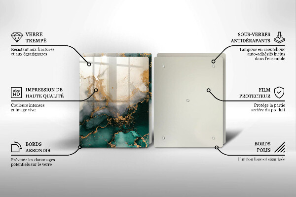 Tampa de parede do fogão a gás Mármore multicolorido