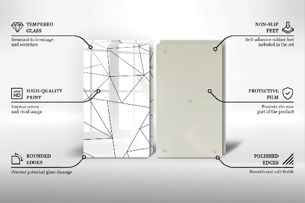 Tampa de parede do fogão a gás Triângulos brancos