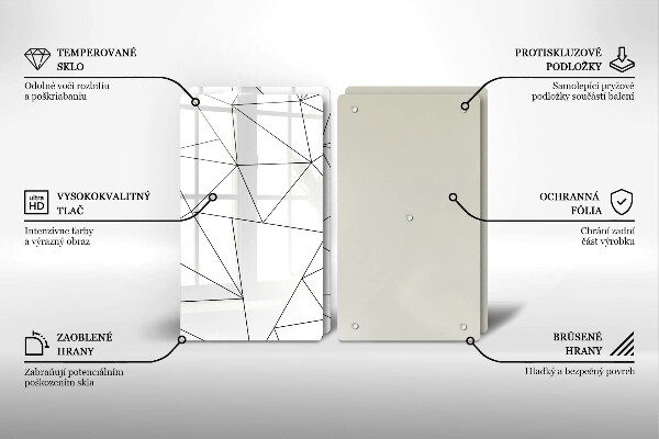 Tampa de parede do fogão a gás Triângulos brancos