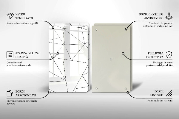 Tampa de parede do fogão a gás Triângulos brancos
