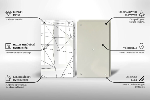 Tampa de parede do fogão a gás Triângulos brancos
