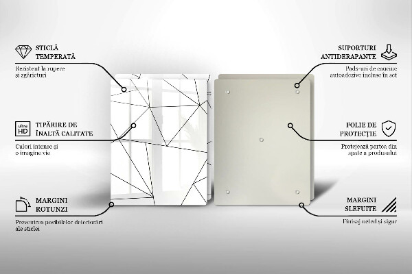 Tampa de parede do fogão a gás Triângulos brancos