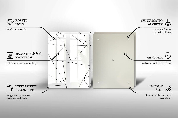 Tampa de parede do fogão a gás Triângulos brancos