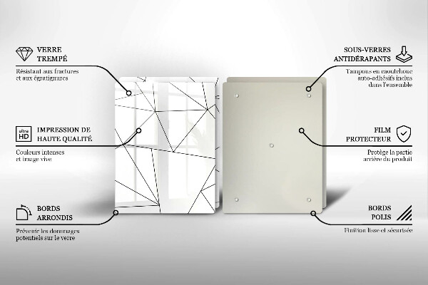 Tampa de parede do fogão a gás Triângulos brancos