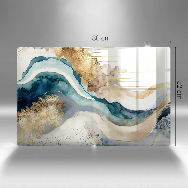 Tampa de parede do fogão a gás Mármore colorido