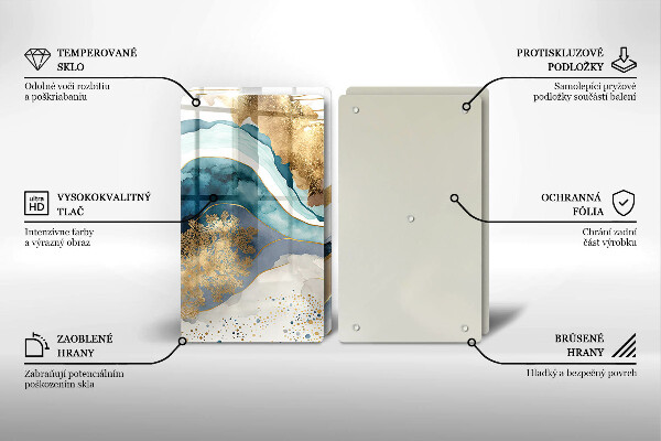 Tampa de parede do fogão a gás Mármore colorido