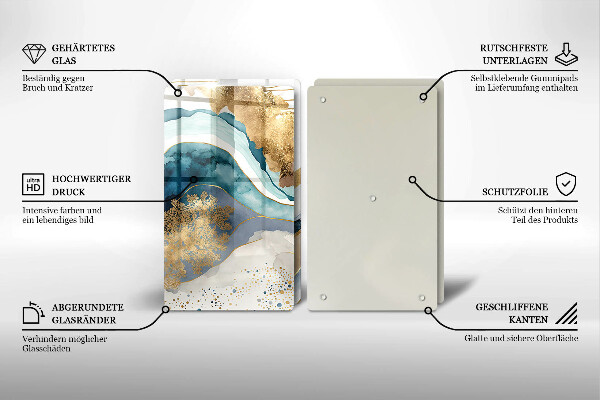 Tampa de parede do fogão a gás Mármore colorido