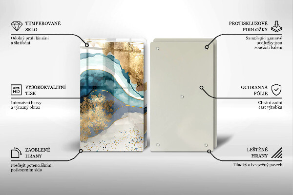 Tampa de parede do fogão a gás Mármore colorido