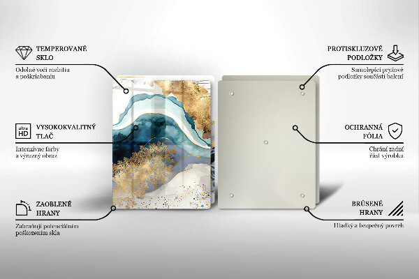 Tampa de parede do fogão a gás Mármore colorido