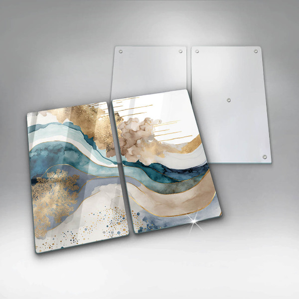 Tampa de parede do fogão a gás Mármore colorido