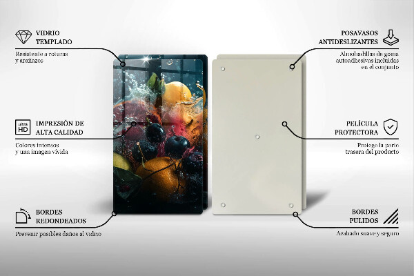 Tampa de parede do fogão a gás Frutas na água