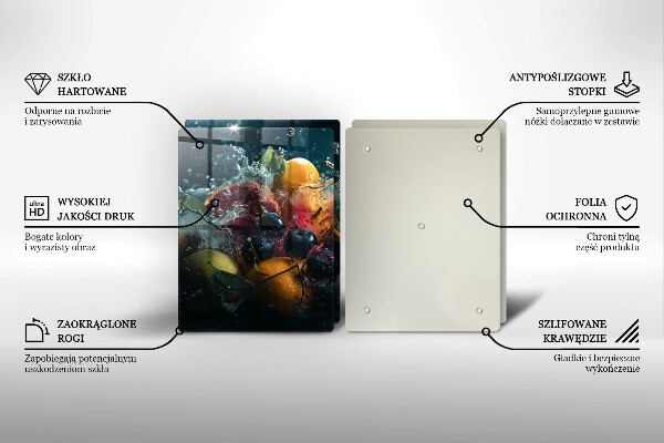 Tampa de parede do fogão a gás Frutas na água