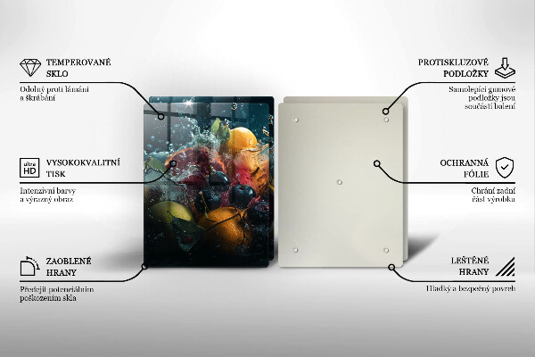 Tampa de parede do fogão a gás Frutas na água