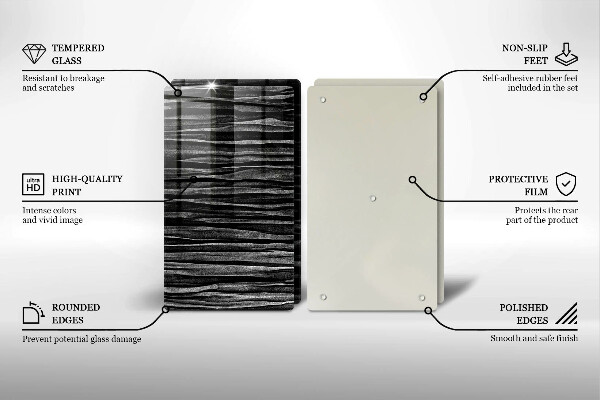 Tampa da placa de indução Abstração preta