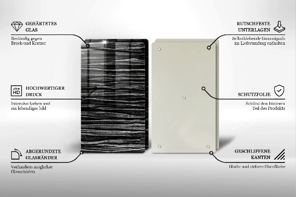 Tampa da placa de indução Abstração preta