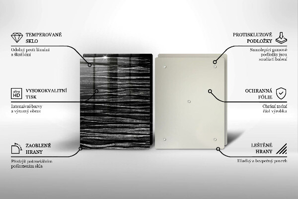 Tampa da placa de indução Abstração preta